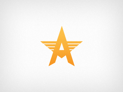 A logo logo orange star symbol yellow