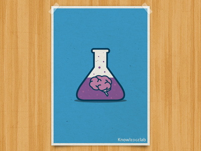 Knowledge Lab Poster brain lab minimalistic poster print vial wood