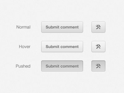White Buttons buttons gray hover icon light normal pushed state white