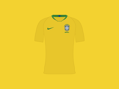 World Cup 2018 Brazil Home Shirt apparel design football illustration illustrator product shirt sports world cup