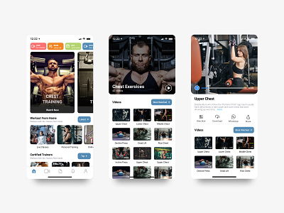 Workout App application exercises fitness gym health trainers training video workout