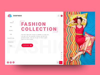 Online Shoping Website Landing Page collection fashion landing landingpage online shopping store userexperience userinterface