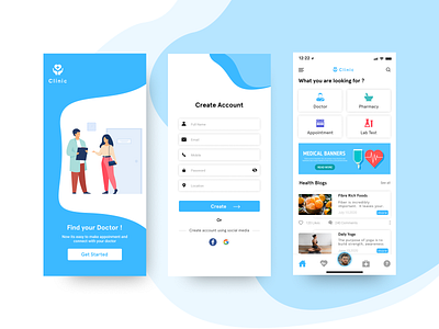 Clinic Application application blogs clinic doctor mobile pateint user user experience userinterface