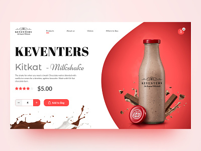 Keventers - Kitkat MilkShake | Landing Page chocolate hero section keventers kitkat landingpage milkshake shake ui uiux webdesign website