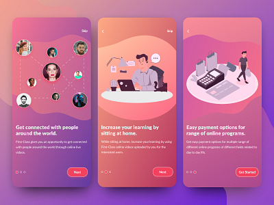 OnBoarding Screens | Mobile UI apple blob button gradient illustration ios layouts mobile onboarding onboarding screens phone uiux userinterface
