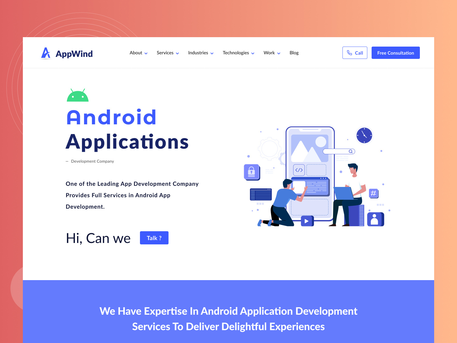 Android App | Development Company Website | UI by Saurabh kumar on Dribbble