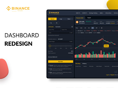 Binance Futures - Dashboard | Redesign binance cryptocurrency dashboard graphs landing page statistics ui uiux user experience user interface ux webs website