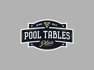 Pool Tables Plus Logo badge branding design emblem illustration lockup logo mark shapes typography