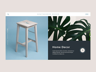 Southshore Decor Concept animation concept design interaction menu product ui ux web website