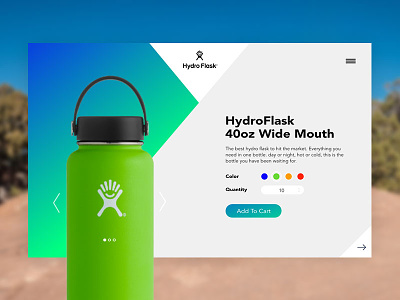HydroFlask Concept affinity designer card cart concept design ecommerce ipad product ui ux web design website