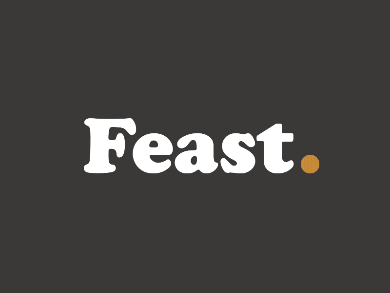 Feast Meal Subscription brand branding brown design font food grunge identity logo restaurant restaurant branding subscription texture yellow