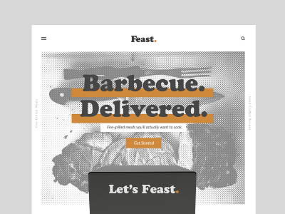 Feast Website brand branding comp design food halftone identity logo restaurant subscription ui ux web design website