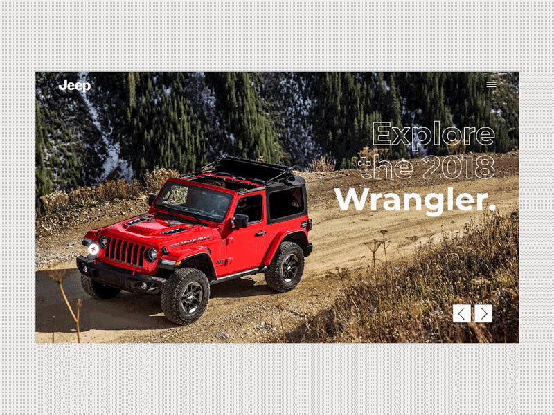 Jeep Wrangler after effects animation cars design graphic design jeep motion motion design motion graphics prototype ui ux web web animation web design website