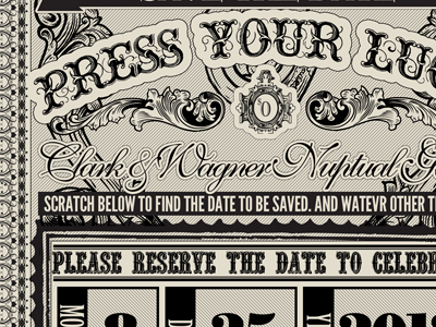 Save the date lottery save the date typography vintage wedding