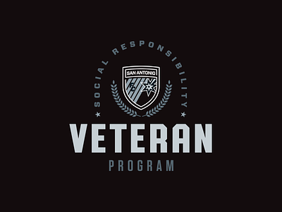 San Antonio FC Veteran Program laurel logo military soccer social responsibility veteran