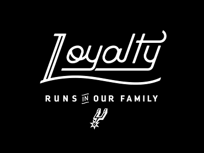 Loyalty Runs In Our Family custom lettering grid lettering lockup one color shirt sports type vintage