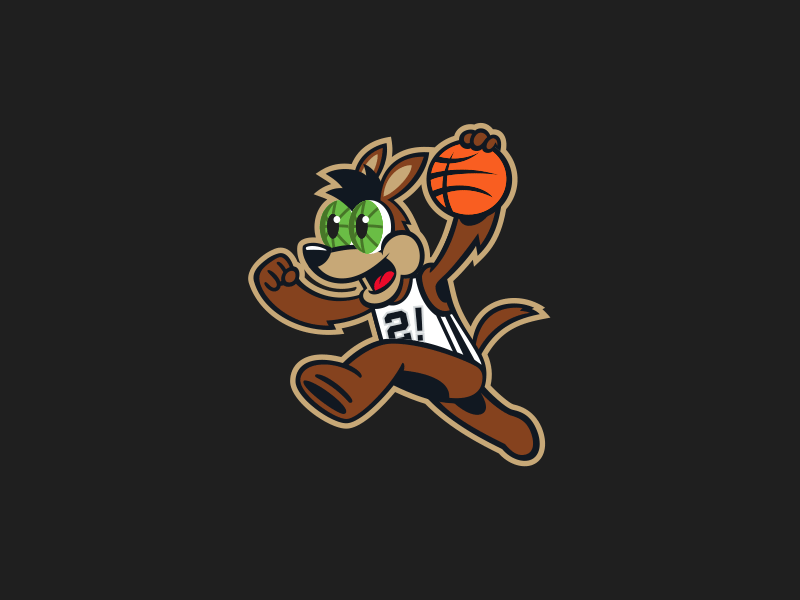Coyote basketball branding custom type illustration lettering logo mascot nba sports