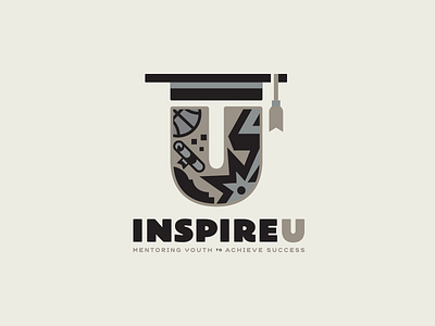 InspireU community graduation logo logomark mark mentorship sports success youth