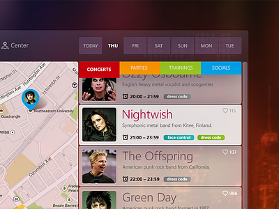 Eventsmap — Events searching engine (Concept) design events flat party ui ux web