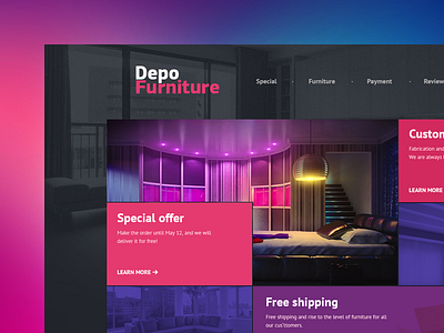 Depo Furniture design flat furniture landing page modern site ui ux web