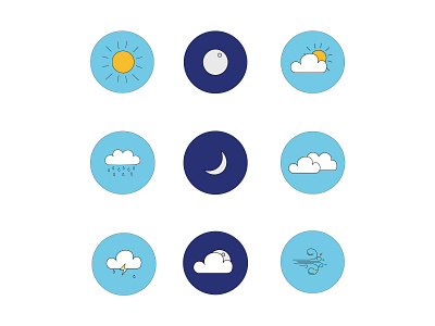 Weather Icons - Instagram Highlight Covers iconography illustration instagram covers instagram highlights instagram template line drawing weather icons