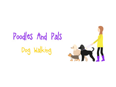 Poodles And Pals Logo Variation animal illustration dog walking illustration logo design logos vector illustration