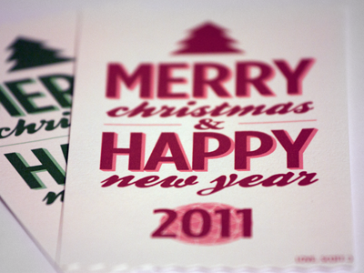 Printed Holiday Cards red green xmas christmas new year print new year