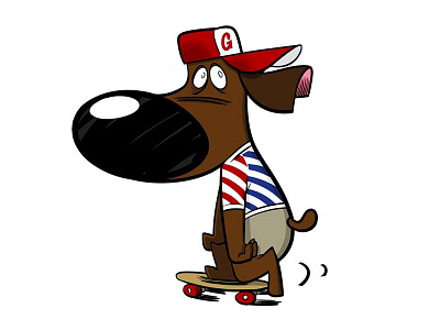 Granko illustration cocoa dog drink granko skateboard