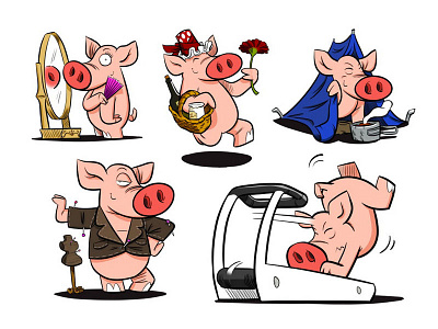 Little Pigs cartoon character pig