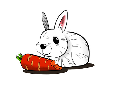 White rabbit carrot pet rabbit shop