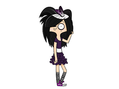 Goth girl black emo gorl gothic skull