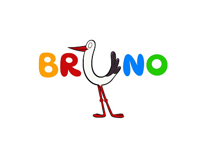 Bruno bruno color mascotte stork