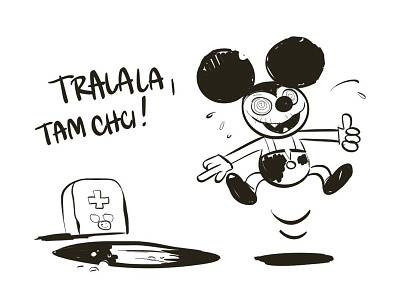 Lalala, I want to go there! bw grave mickey mouse