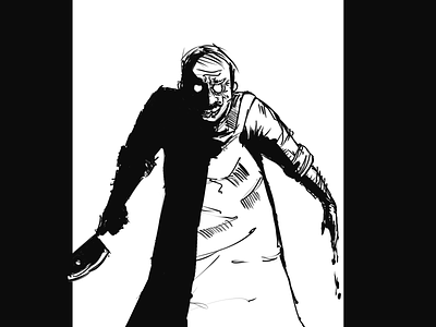 The Butcher black black and white character comic comics illustration
