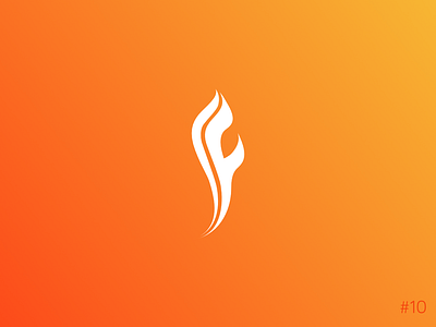 10/50 Daily Logo Challenge | Flame Logo - Flint & Flame brand branding dailylogochallange design f flame icon letter logo monogram orange