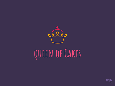 18/50 Daily Logo Challenge | Cupcake Logo affinity bakery brand branding cake crown cupcakes dailylogochallange design hand drawn handdrawn icon line art logo orange pink queen vector