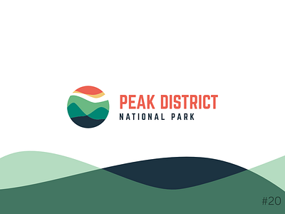 20/50 Daily Logo Challenge | National Park Logo - Peak District affinity blue brand branding dailylogochallange design geometric icon logo orange vector