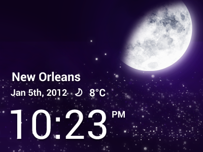 Weather design for Lifedots clock moon night time weather widget