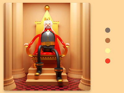 King 3dart b3d blender blender3d blender3dart blendercycles character characterdesign design illustration lowpoly modeling web