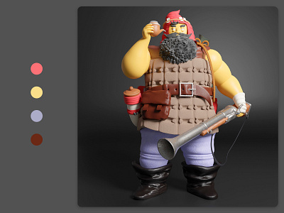 Trader Cyrus Van Horn part 4 3dart b3d blender blender3d blender3dart character characterdesign gamedev illustration lowpoly