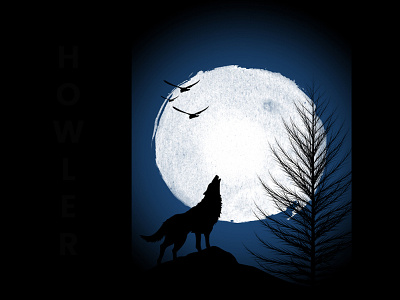 Howling At Night! brushes design gradient illustration minimal photoshop vector