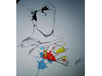 A Symbol of Hope! black comic dc hope minimalist sketch splatter superhero superman