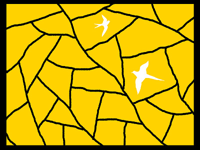 Two Birds! abstract art art bird frame landscape pattern photoshop yellow