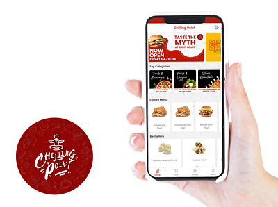 Chilling Point! android app branding design food and drink ionic framework ios app logo menu mobile app mobile ui photoshop red and white vector