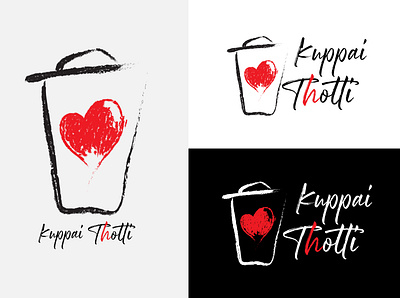 Kuppai Thotti ! black branding heart illustrator logo logo design minimal personal photoshop red typography vector white