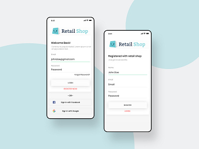 E-commerce App Login Screen Ui Design