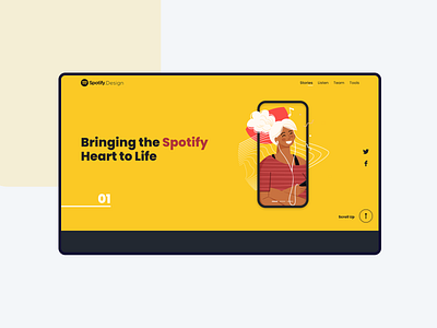 Website redesign for Spotify.design design hero banner hero section minimal typography ui uiux design webdesign website design webui