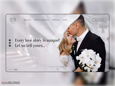 Zefir Wedding Agency design site web wedding wedding agency