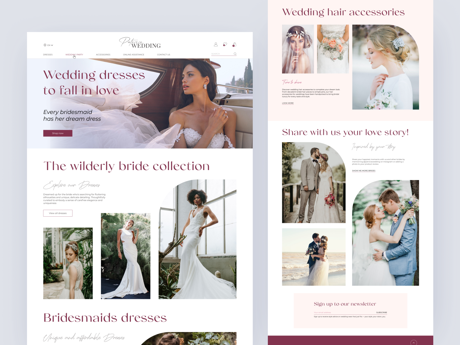 E-commerce - Wedding Dress website by Iryna Kozlova on Dribbble