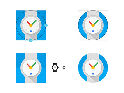 Android Wear Icon Concept Two android wear branding clean color concept google icon icons illustration logo materialdesign ui vector